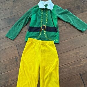 Kids Green and Yellow Elf PJ’s